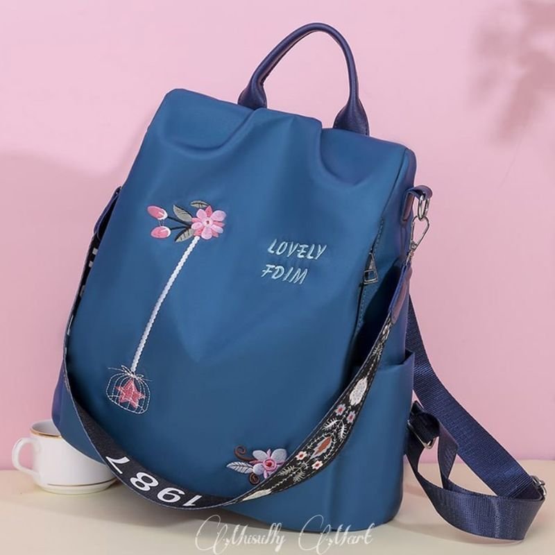 Anti theft bag blue-1