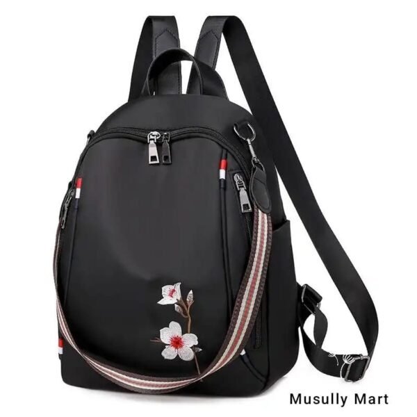 Collage versity office bag black-2 Cute Flower Ladies Bag - Image 1