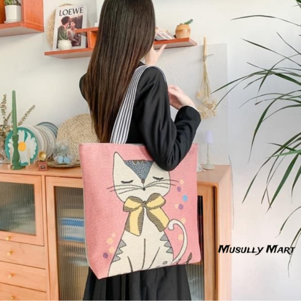 Unique Stylish Cotton Canvas Tote Bag - Image 5